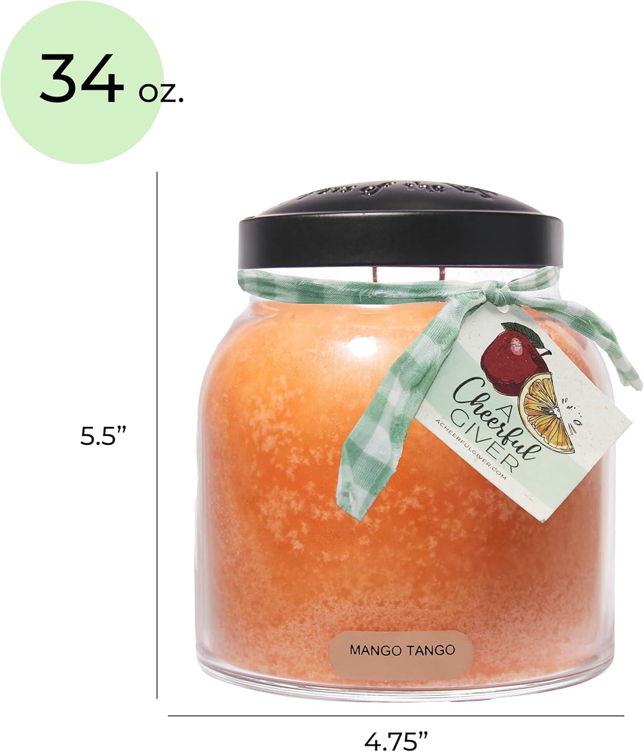 Mango Tango Scented Glass Jar Candle with Black Lid