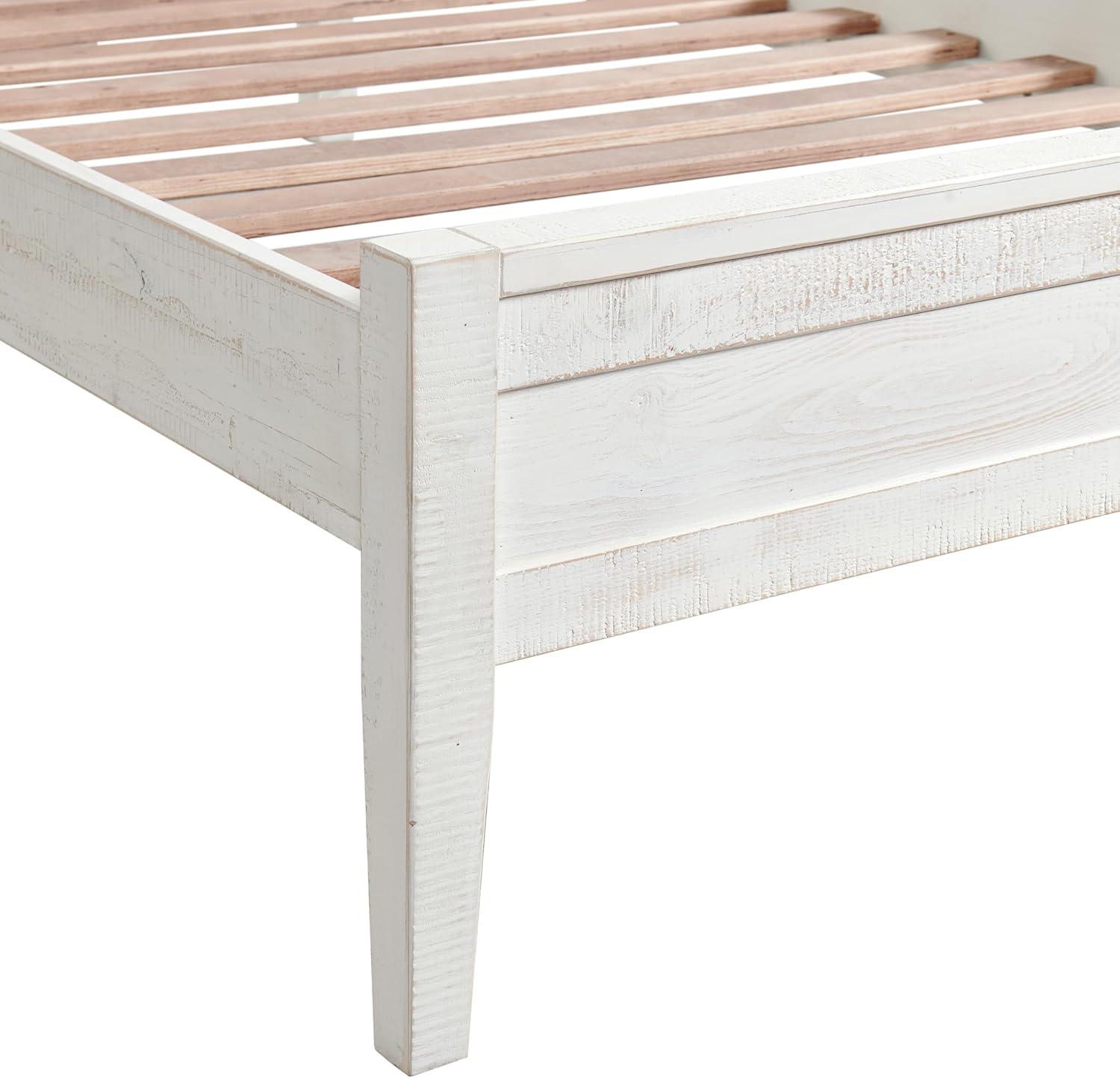 Alaterre Furniture Windsor Panel Wood Twin Bed, Driftwood White