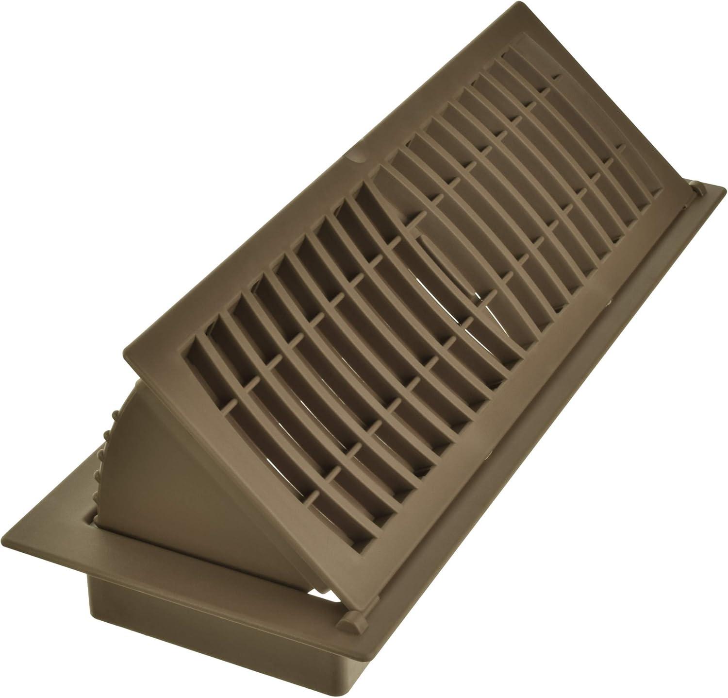 Tan Plastic Pop-Up Floor Register with Deflector, 4 x 12 Inch