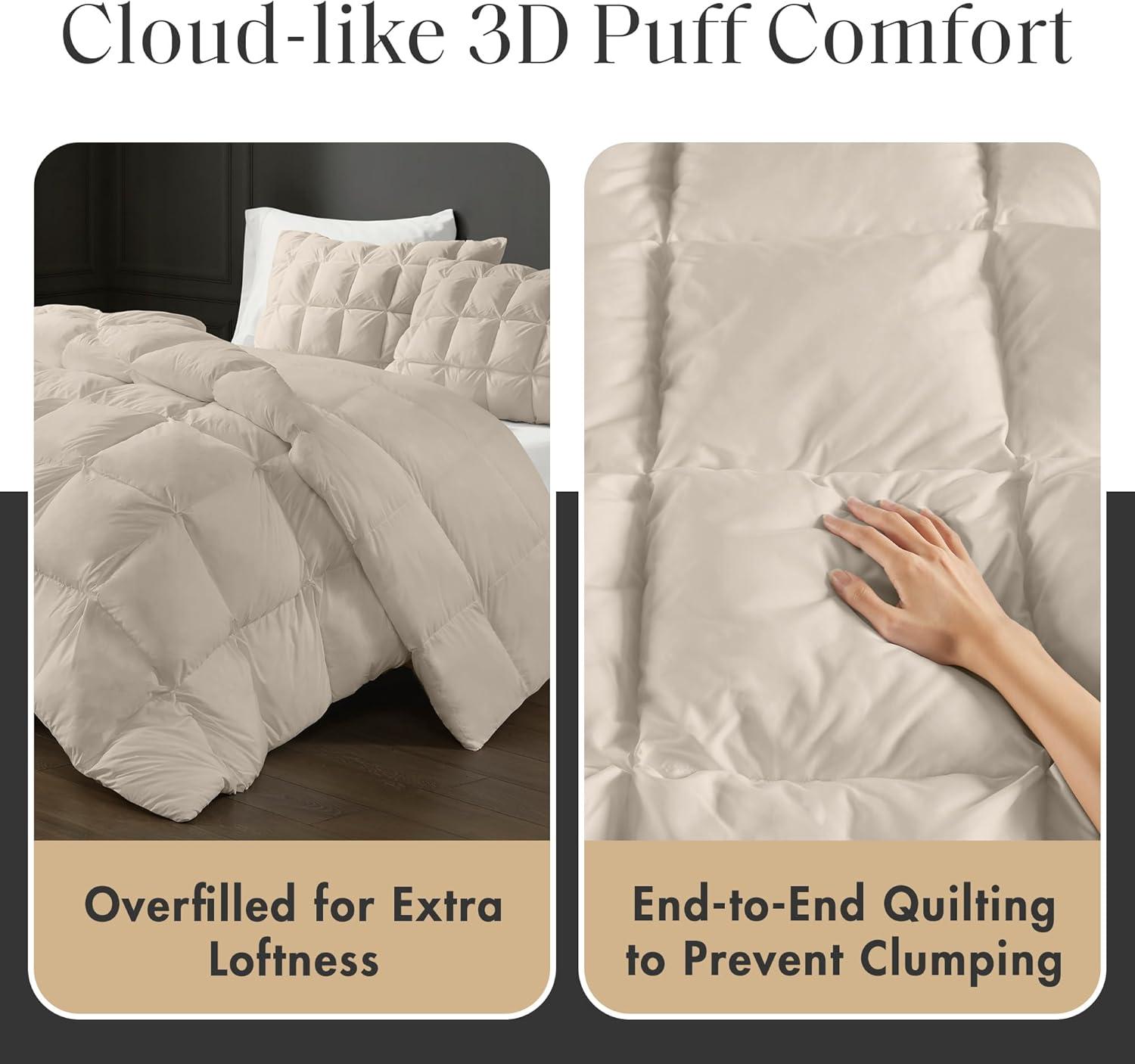 Madison Park Stay Puffed Overfilled Down Alternative Comforter Tan