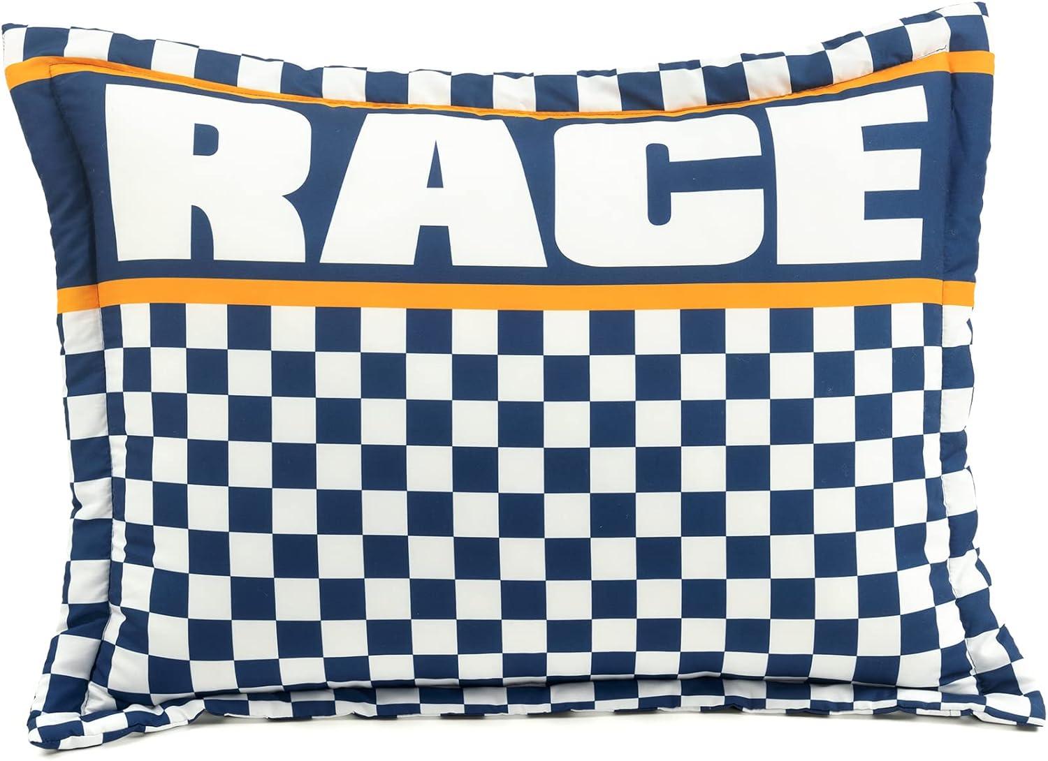 Racing Cars Reversible Oversized Comforter Navy (Set of 4)