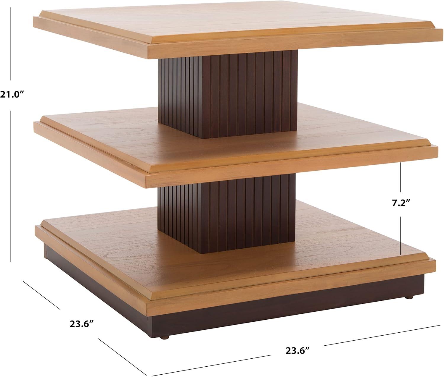 Suette 2 Shelf Accent Table - ACC5001A - Natural/Walnut - Safavieh