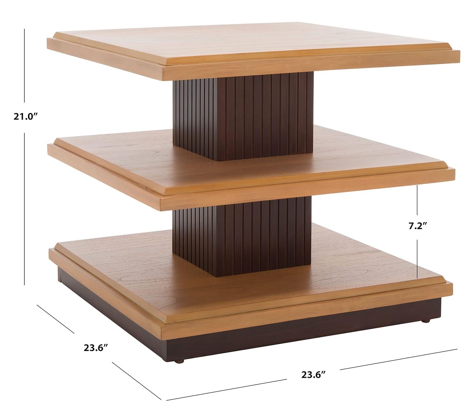Suette 2 Shelf Accent Table - ACC5001A - Natural/Walnut - Safavieh