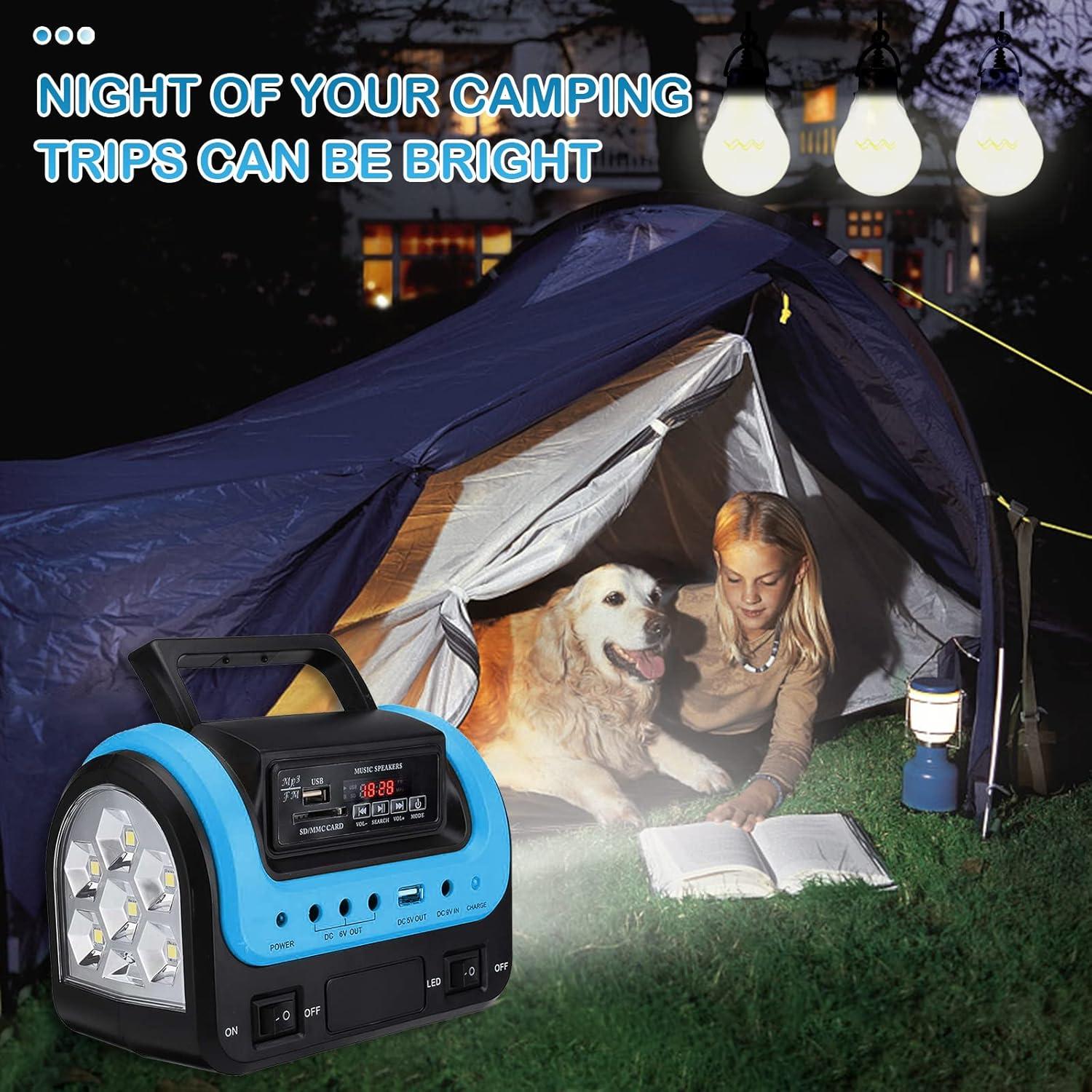Solar Generator with Panel,Solar Power Generators Portable Power Station with Flashlight,Emergency Power Supply for Home Use Camping Hunting Emergency(Green)