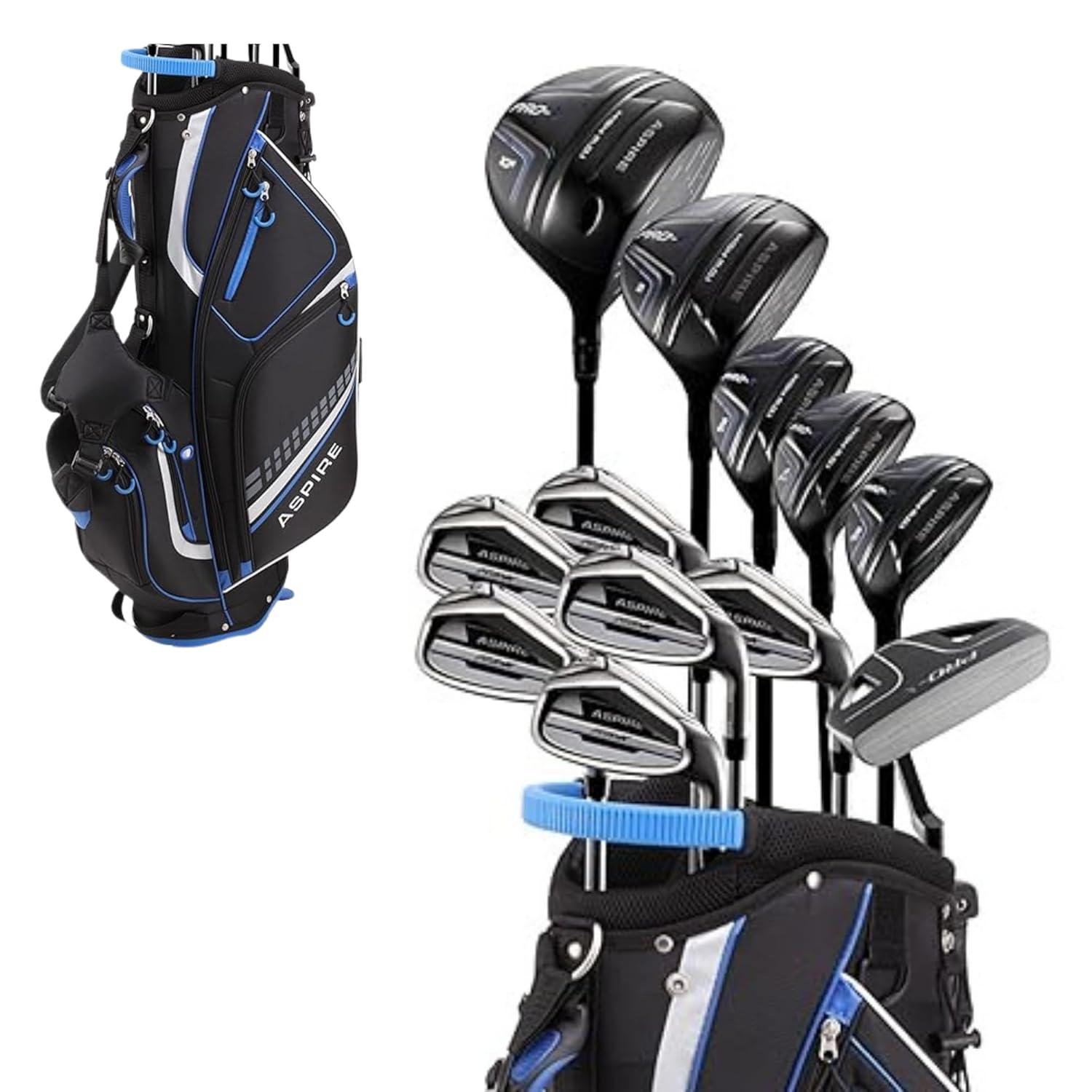 Aspire PRO-X 19 Piece Men's Complete Right Hand Golf Club Package Set - Tall Size