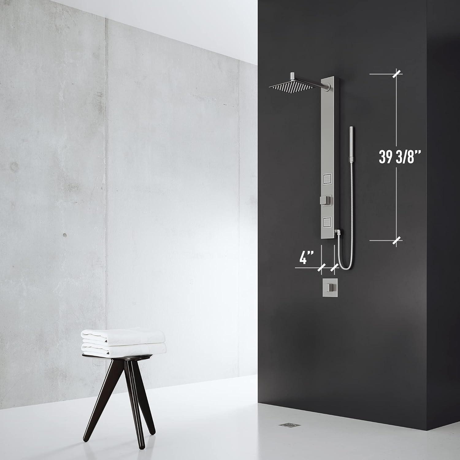 Orchid 39" H X 4" W 2-Jet Shower System with Hand Wand - Requires existing shower head connection