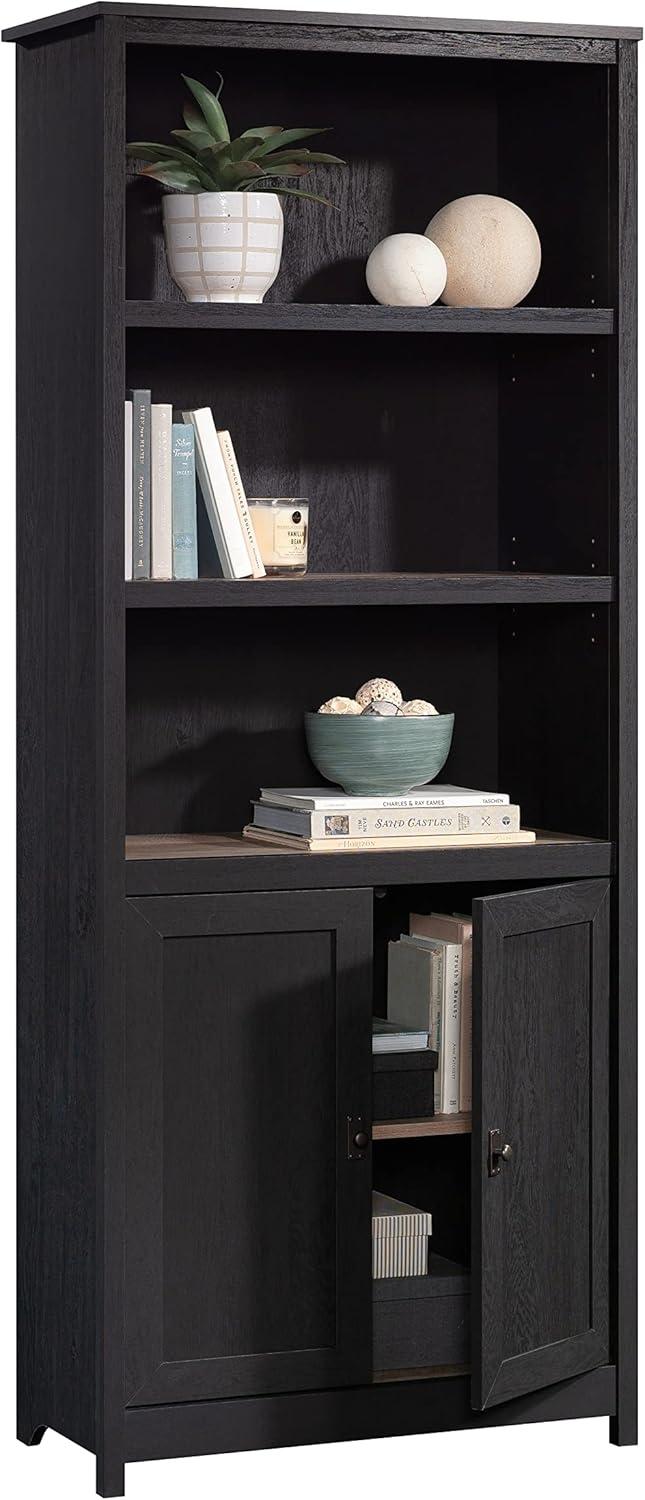 Sauder Cottage Road Library with Doors, Raven Oak Finish