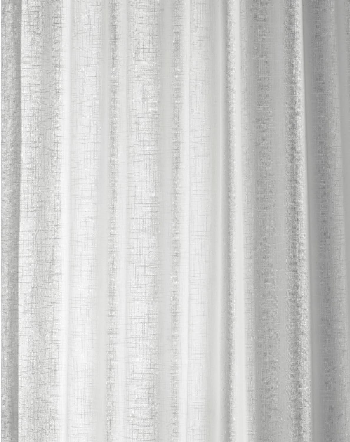 Rice White Heavy Faux Linen Curtain (1 Panel), Rice White, 50W X 108L