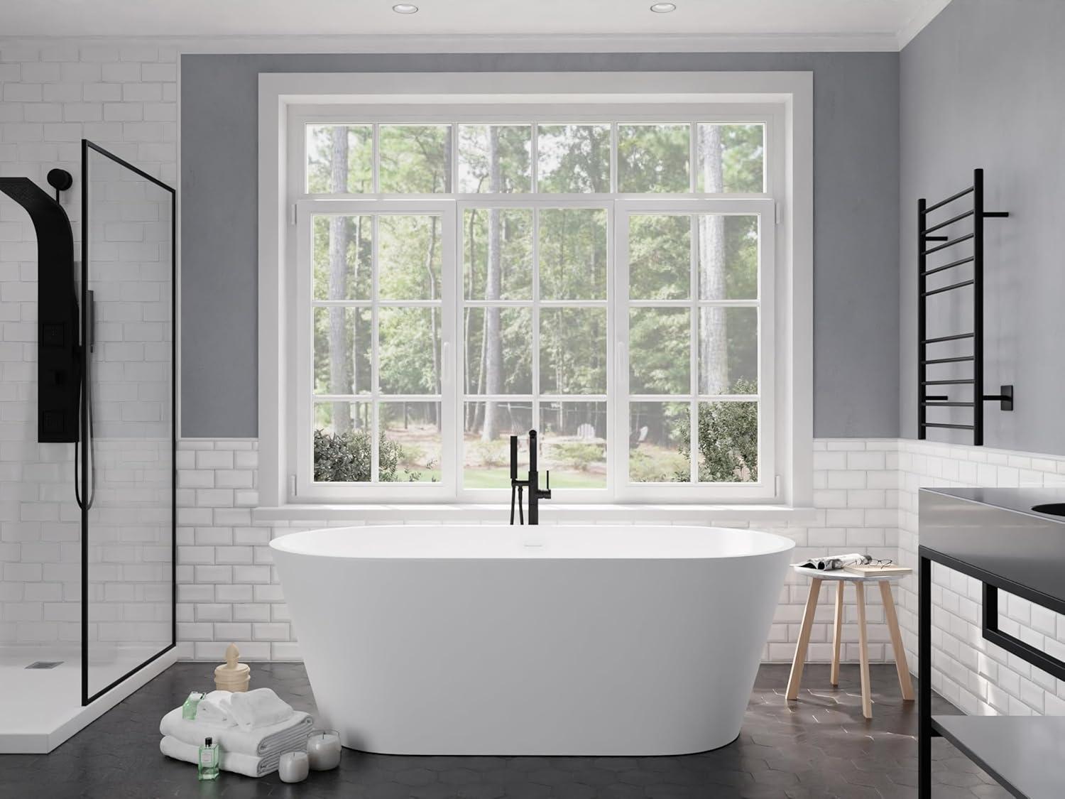 Alto 67'' x 30'' Freestanding Soaking Solid Surface Bathtub