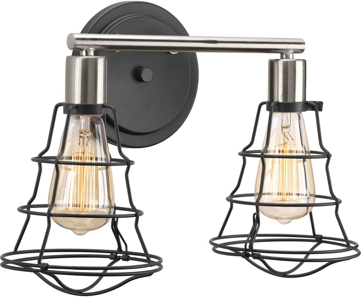 Gauge Collection Two-Light Graphite Farmhouse Bath Vanity Light