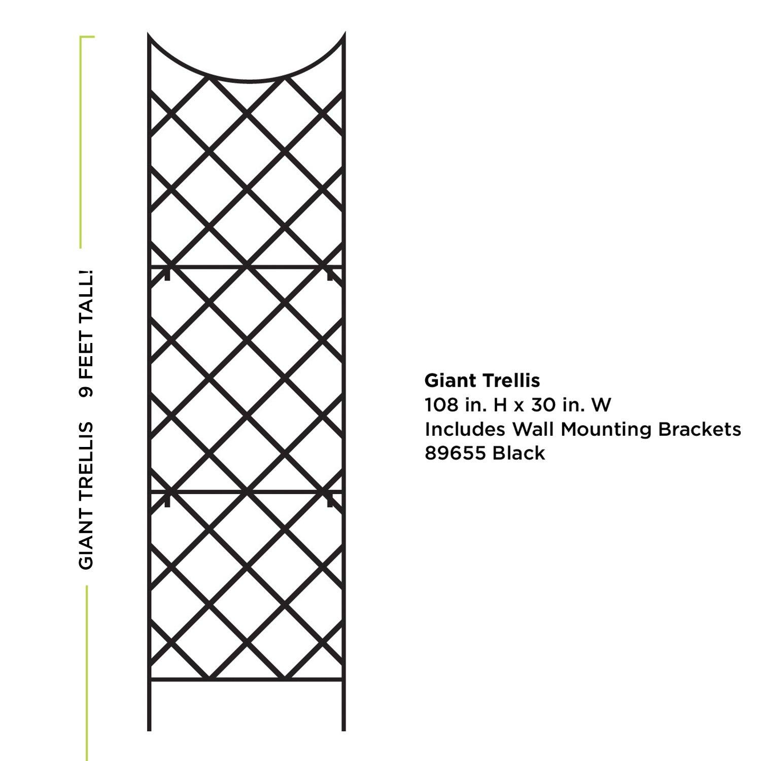 Hokku Designs Giant Trellis, Includes Wall-Mounting Brackets, 108-Inch Height by 30-Inch Width for Rose Clematis Flowers Vine