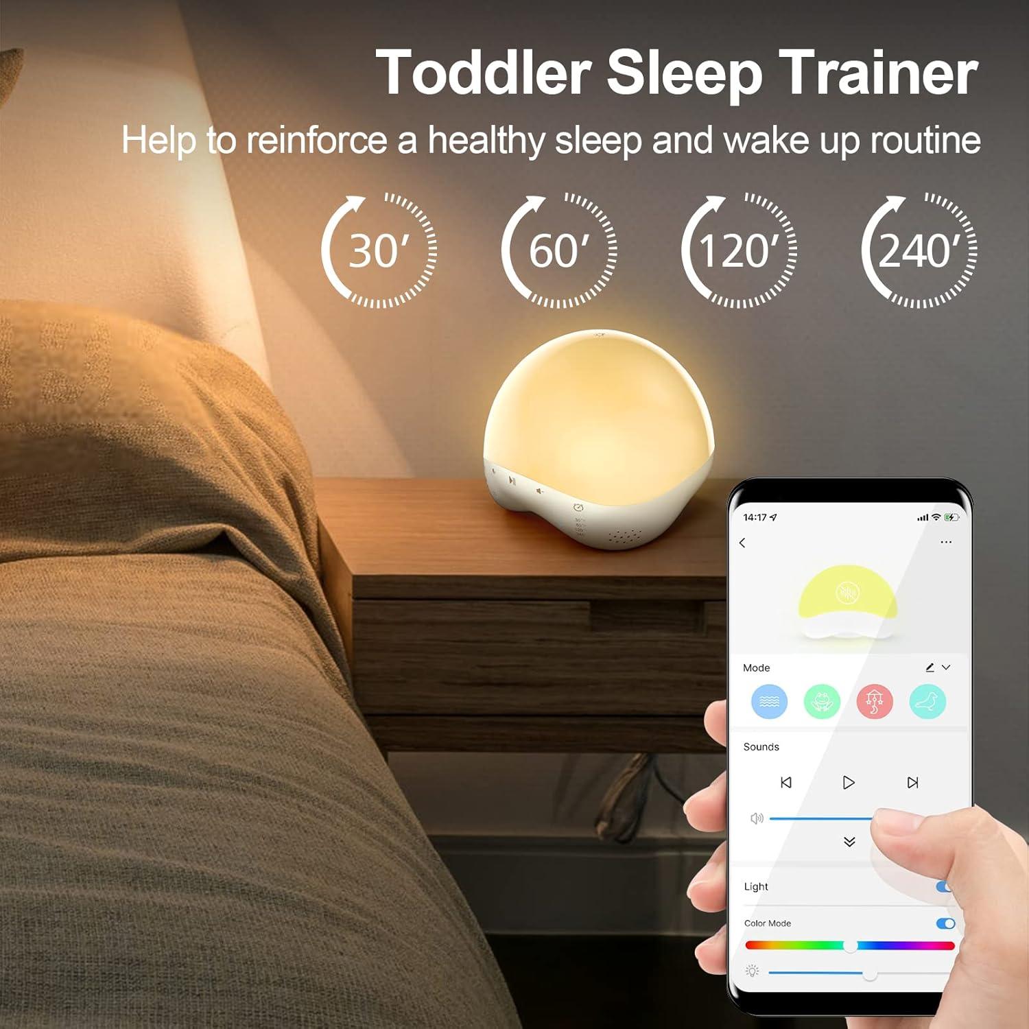 Geeni Smart Plug-in Baby White Noise Machine with RGB Night Light