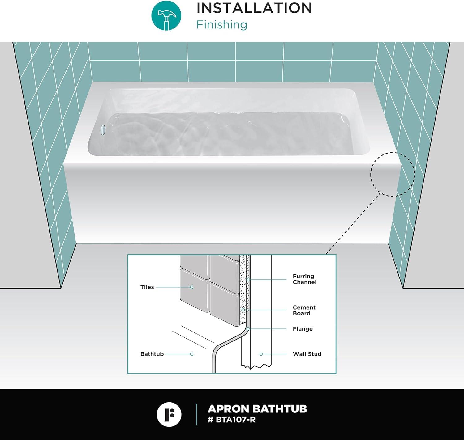 Apron Soaking Acrylic Bathtub