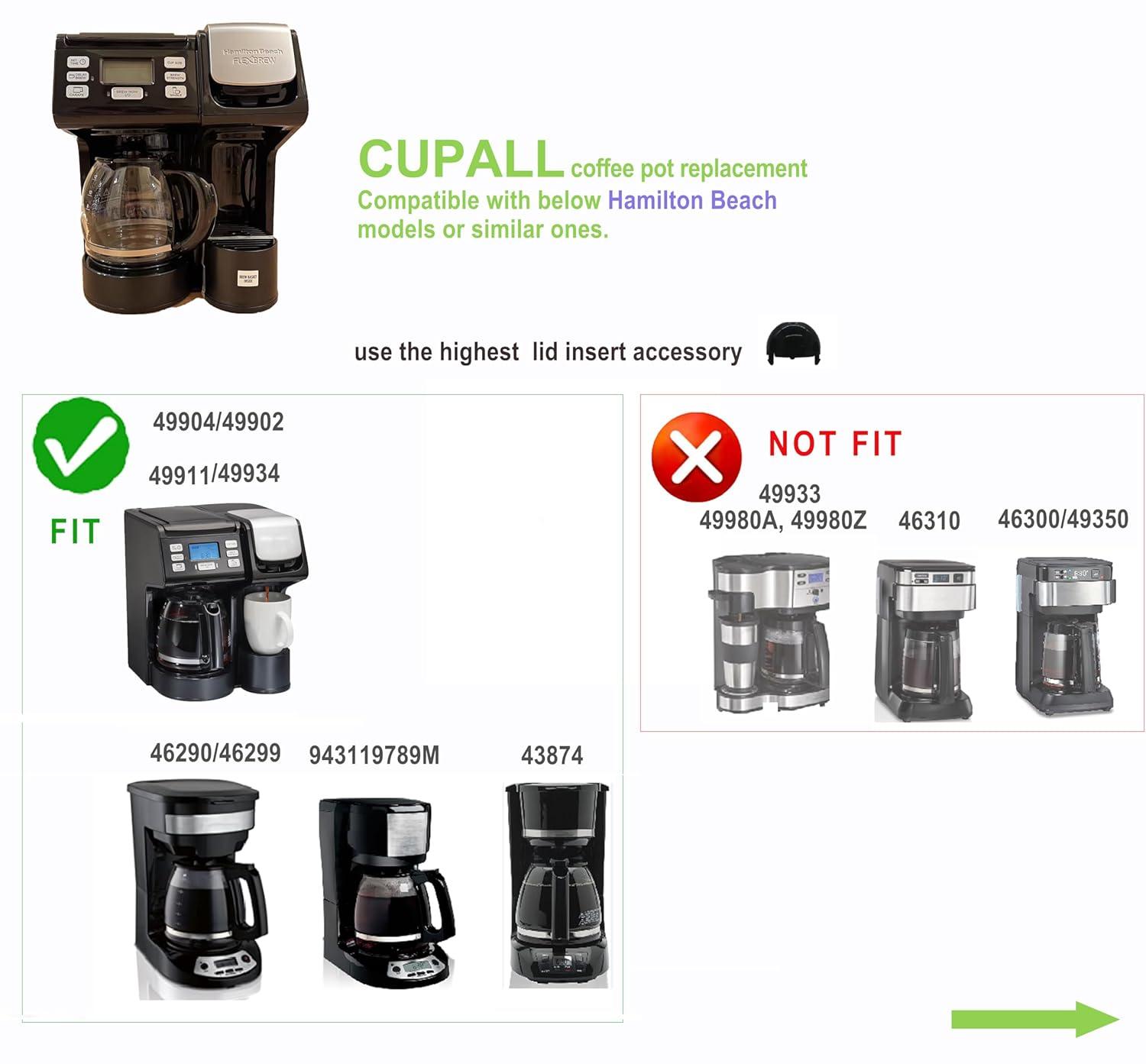 Glass Coffee pot replacement for Keurig K-DUO Essentials 5000 Coffee Maker