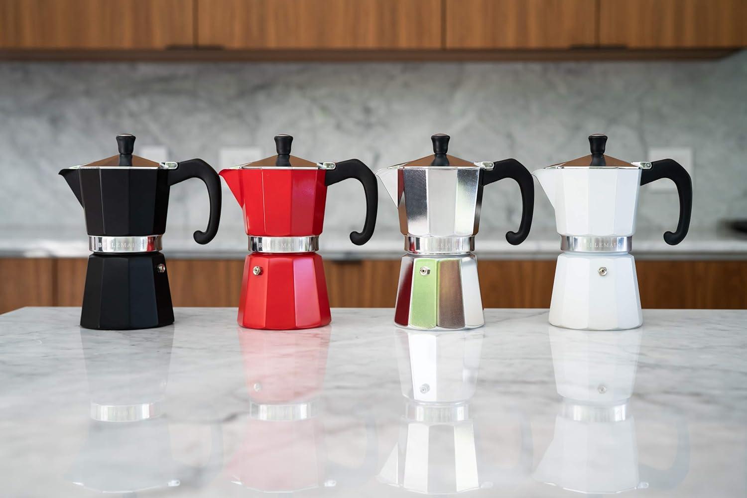 Bellemain 9-Cup Stovetop Espresso Maker – Classic Moka Pot in Elegant White for Rich, Authentic Coffee