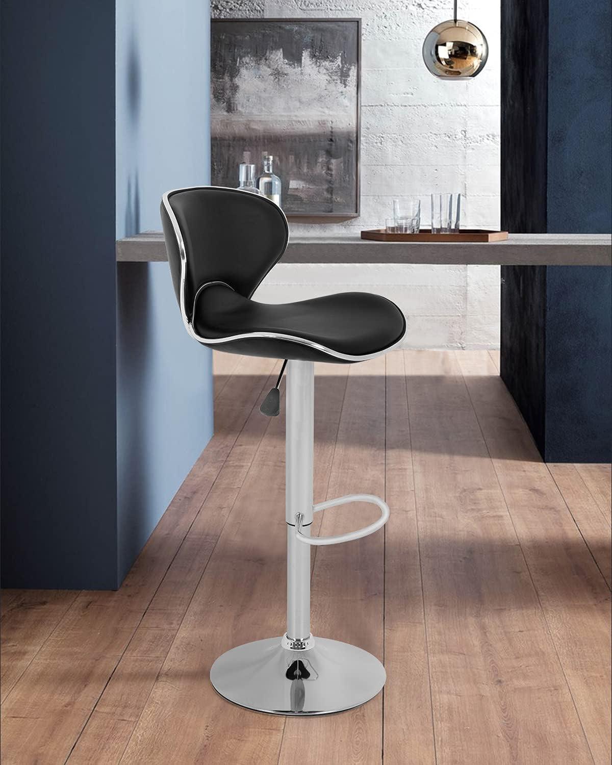 BestOffice Bar Stools Set of 2, Counter Height Adjustable Bar Stools with Back Bar Stool PU Leather Swivel Bar Stool Kitchen Counter Bar Stools Dining Chairs