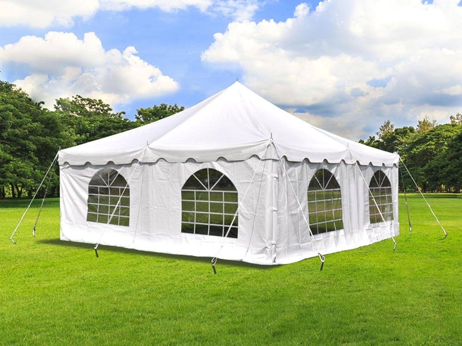 Party Tents Direct 20' x 20' Weekender Pole Party Tent with Sidewalls, Red | Wayfair