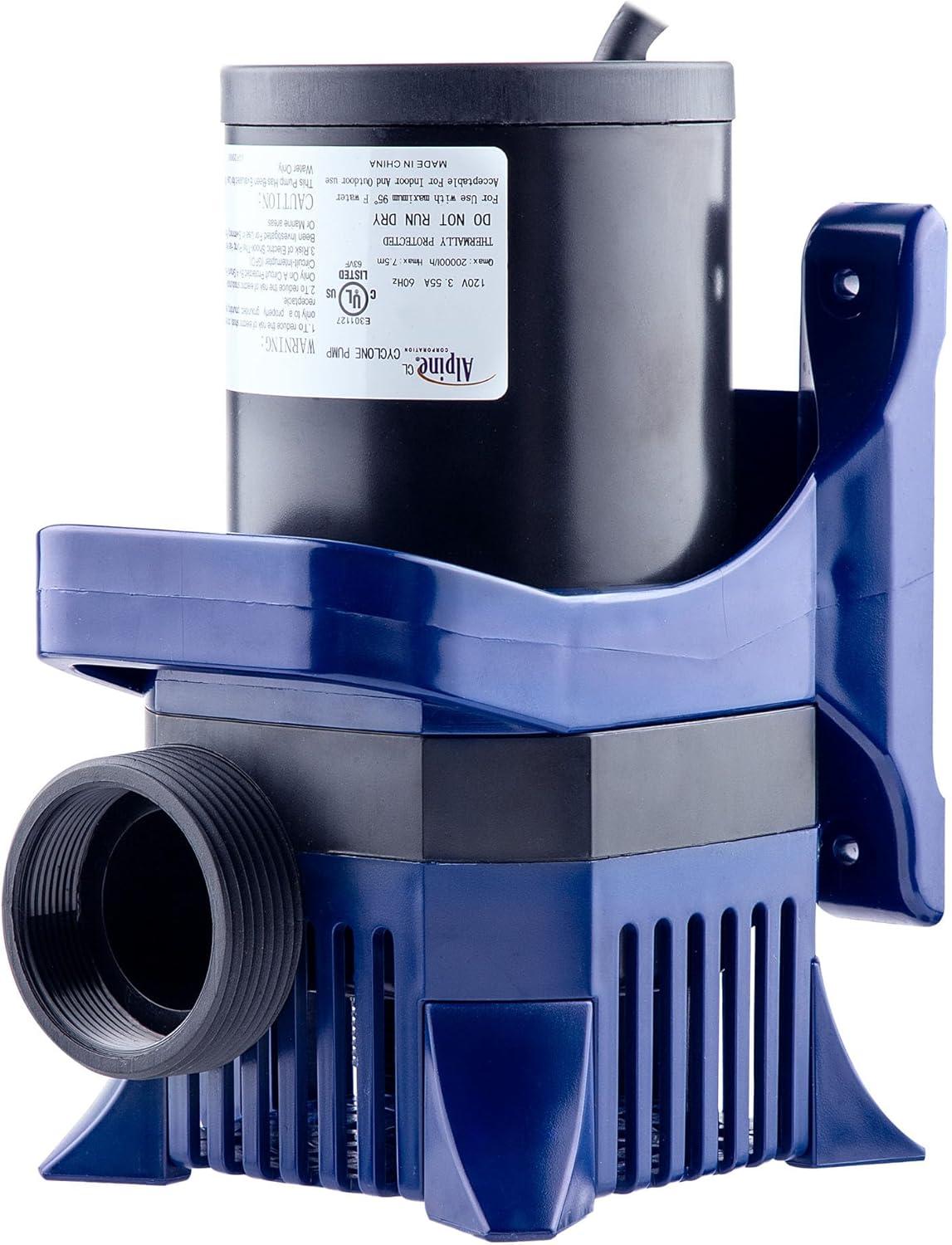 4000GPH Cyclone Pump, Submersible, Energy-Efficient, Ceramic Shaft, Vortex Impeller, Easy Install - Alpine Corporation