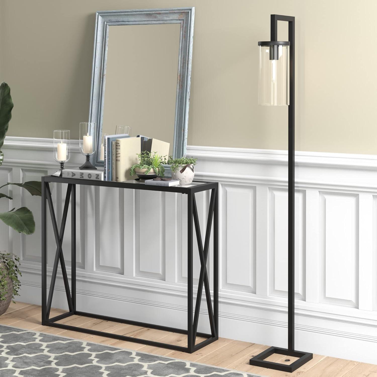 Evelyn&Zoe Arlo 36" Wide Rectangular Console Table, Blackened Bronze