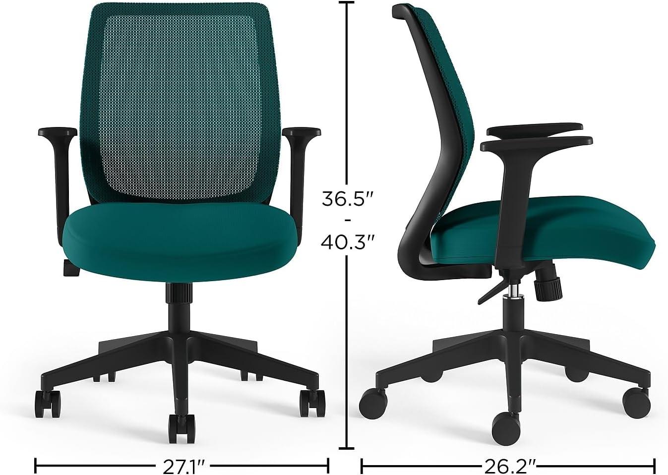 Union & Scale Essentials Ergonomic Fabric Swivel Task Chair Teal (UN60410) UN60410V