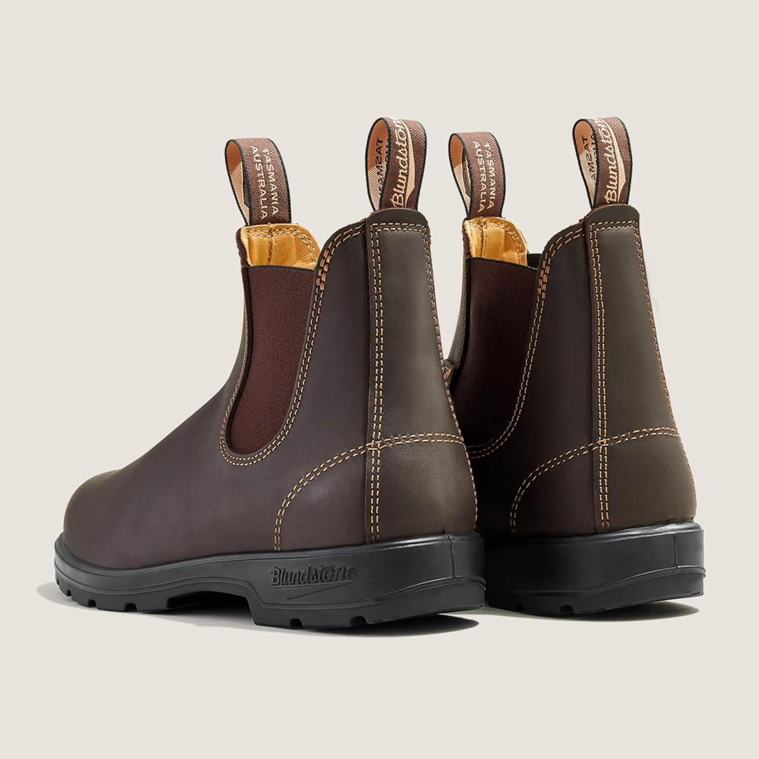 Blundstone 550 Unisex Chelsea Boots, Premium Water Resistant Leather with a Cushioned Midsole and Elastic Side For Men and Women, Walnut Brown 10 AU