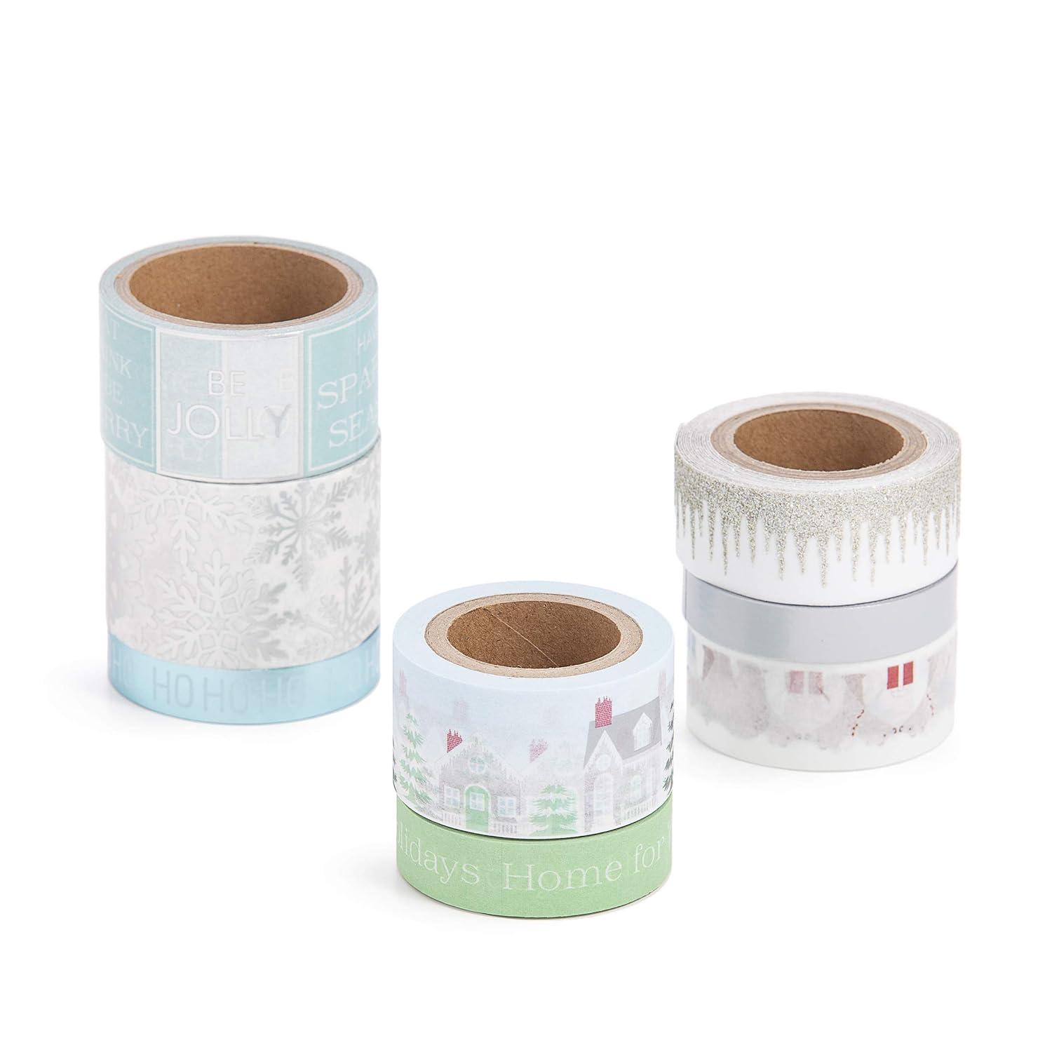 Martha Stewart Crafts Light Blue Christmas Washi Tape, 8 Pieces