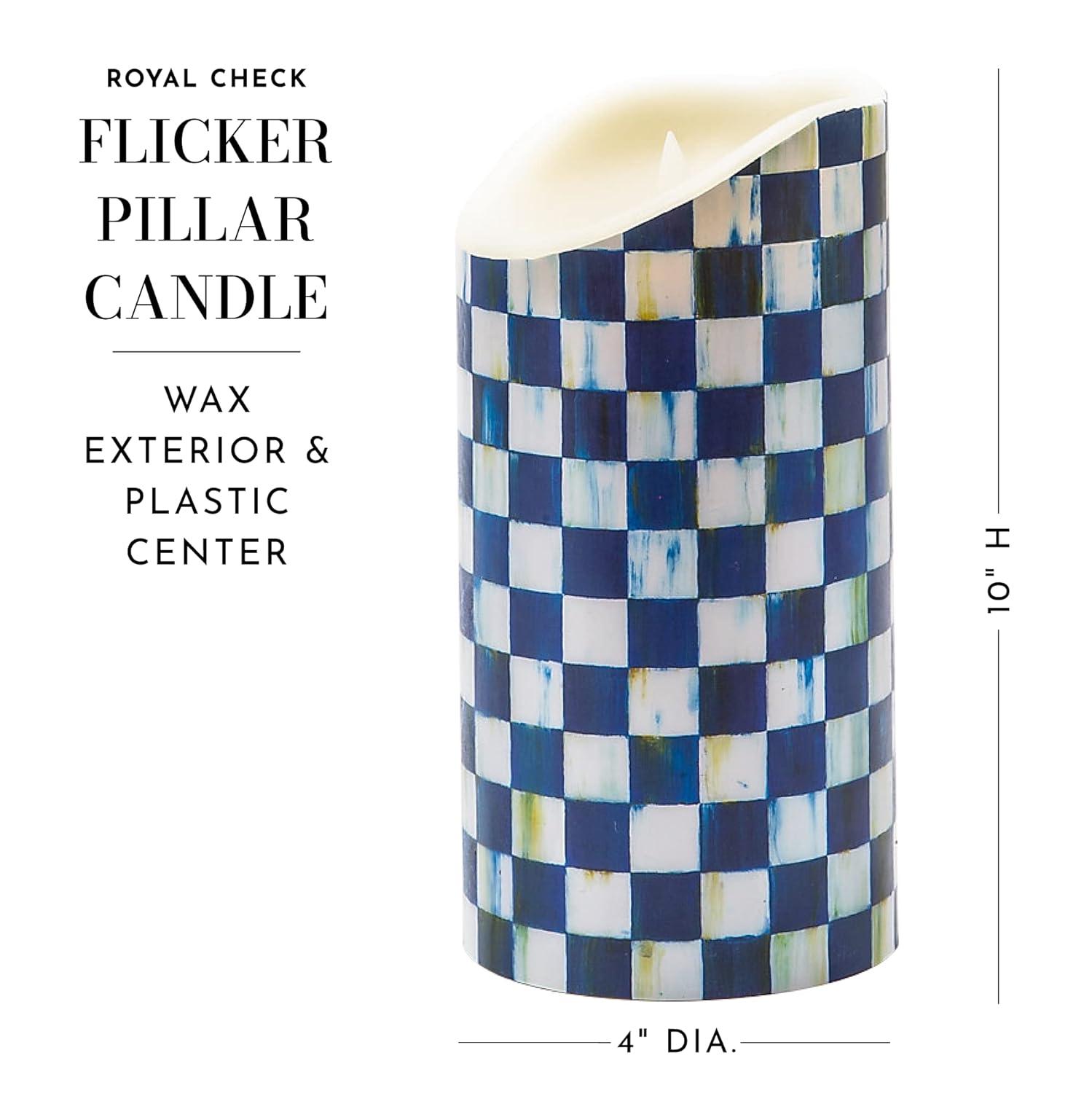 MacKenzie-Childs Royal Check® Flicker Pillar Candle