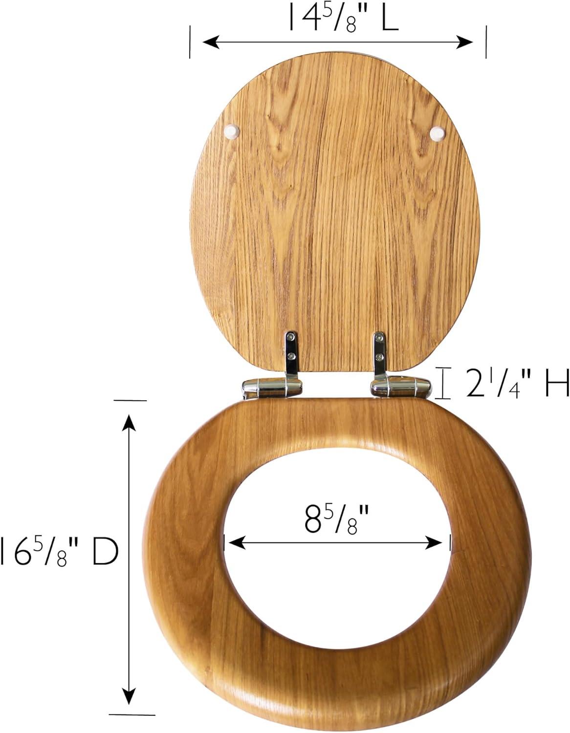 Design House Dalton Round Oak Wood Toilet Seat