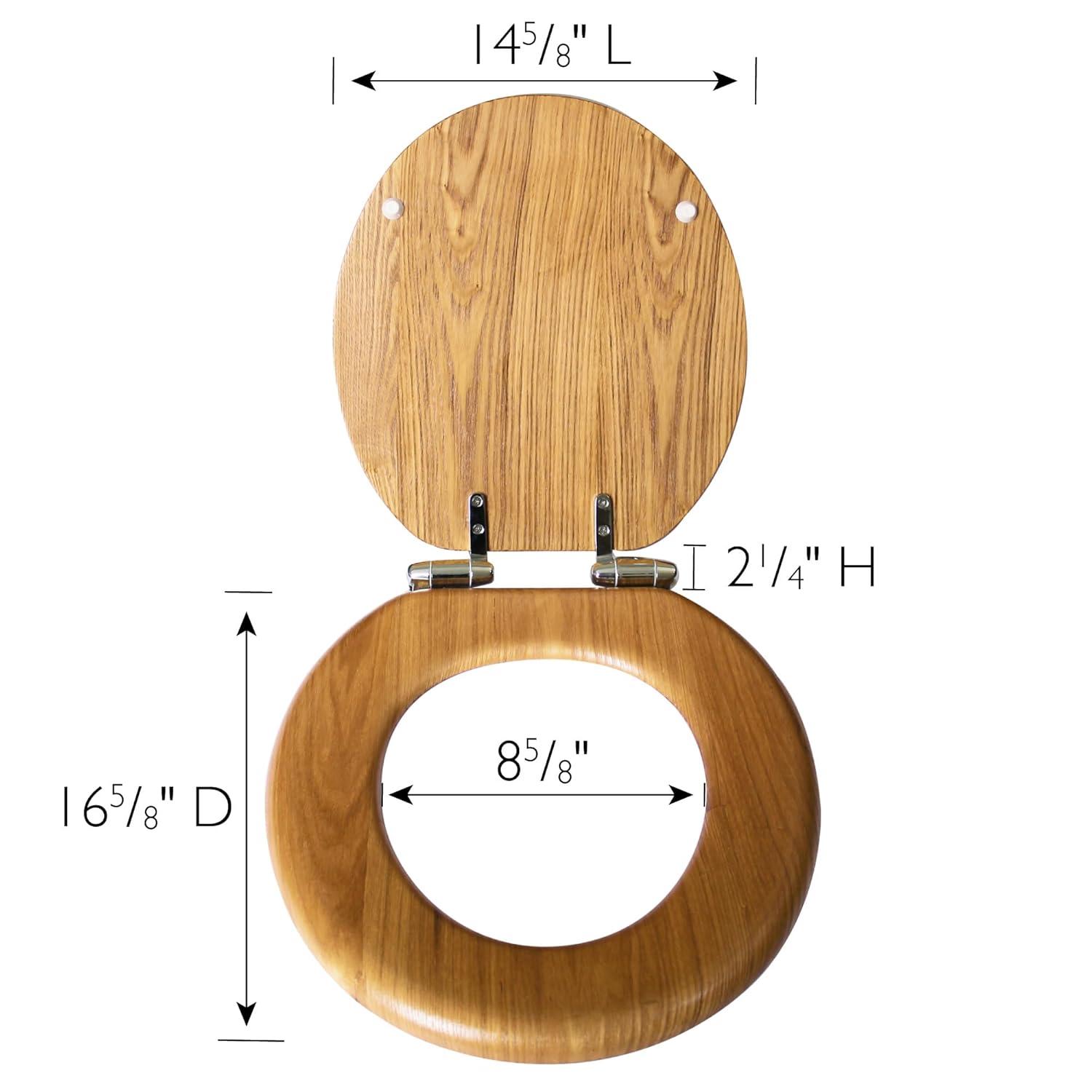 Design House Dalton Round Oak Wood Toilet Seat