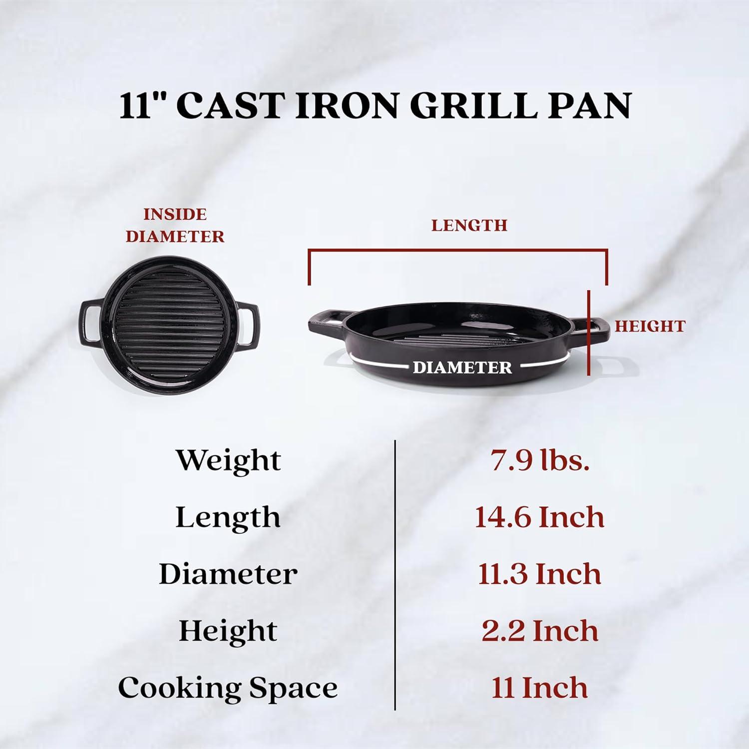 Alva Alva Nori 11" Premium Enameled Cast Iron Grill Pan
