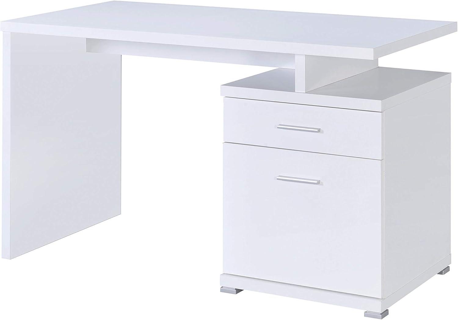 Irving 2 Drawer Office Desk with Reversible Cabinet - Coaster