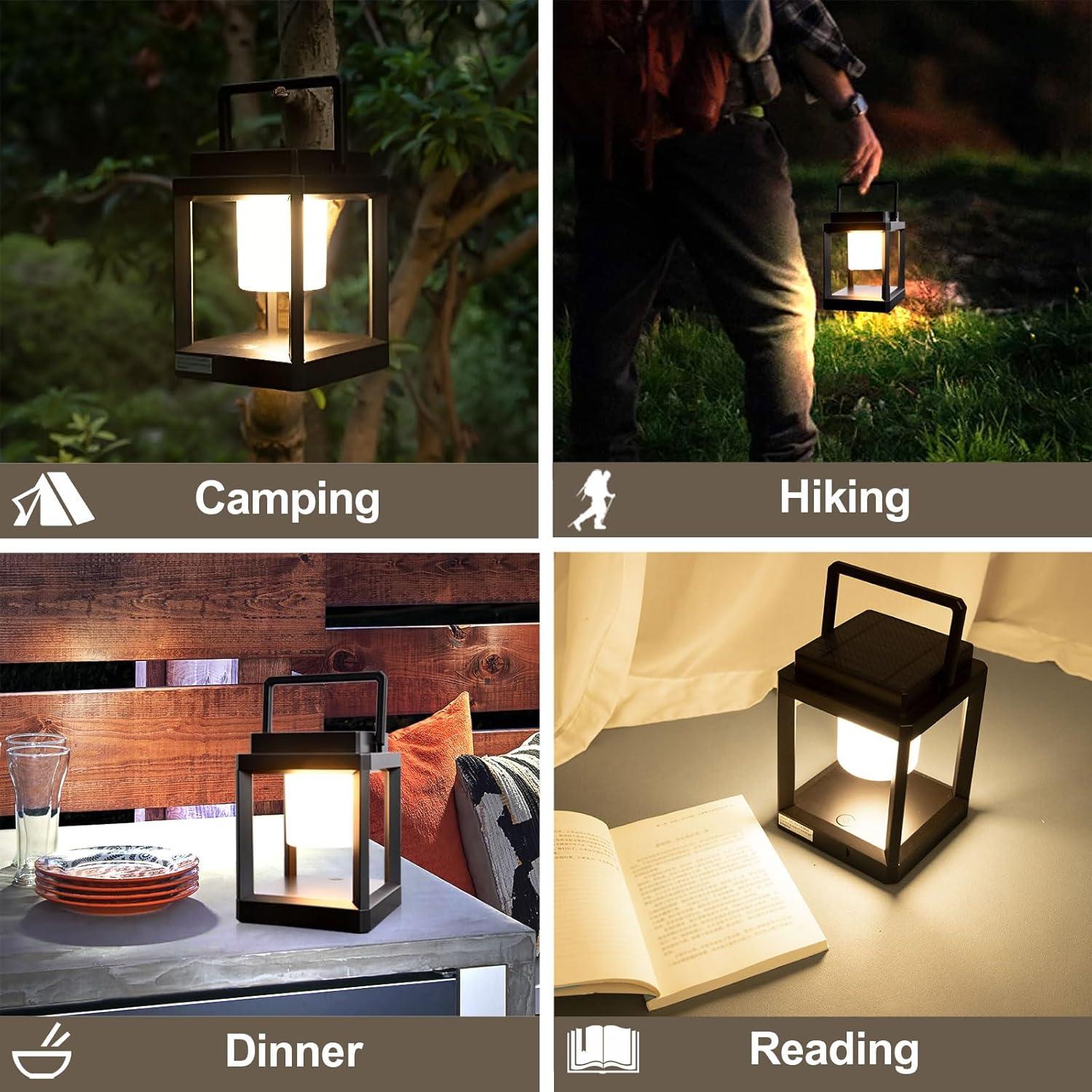 Factory Direct Wholesales NN Outdoor Table Lamp, LED Solar Outdoor Lantern, Portable Rechargeable Solar Lamp Waterproof, Touch Control Outdoor Lamps Cordless Lights Decorative For Patio Family Camp/ Reading/ Camping