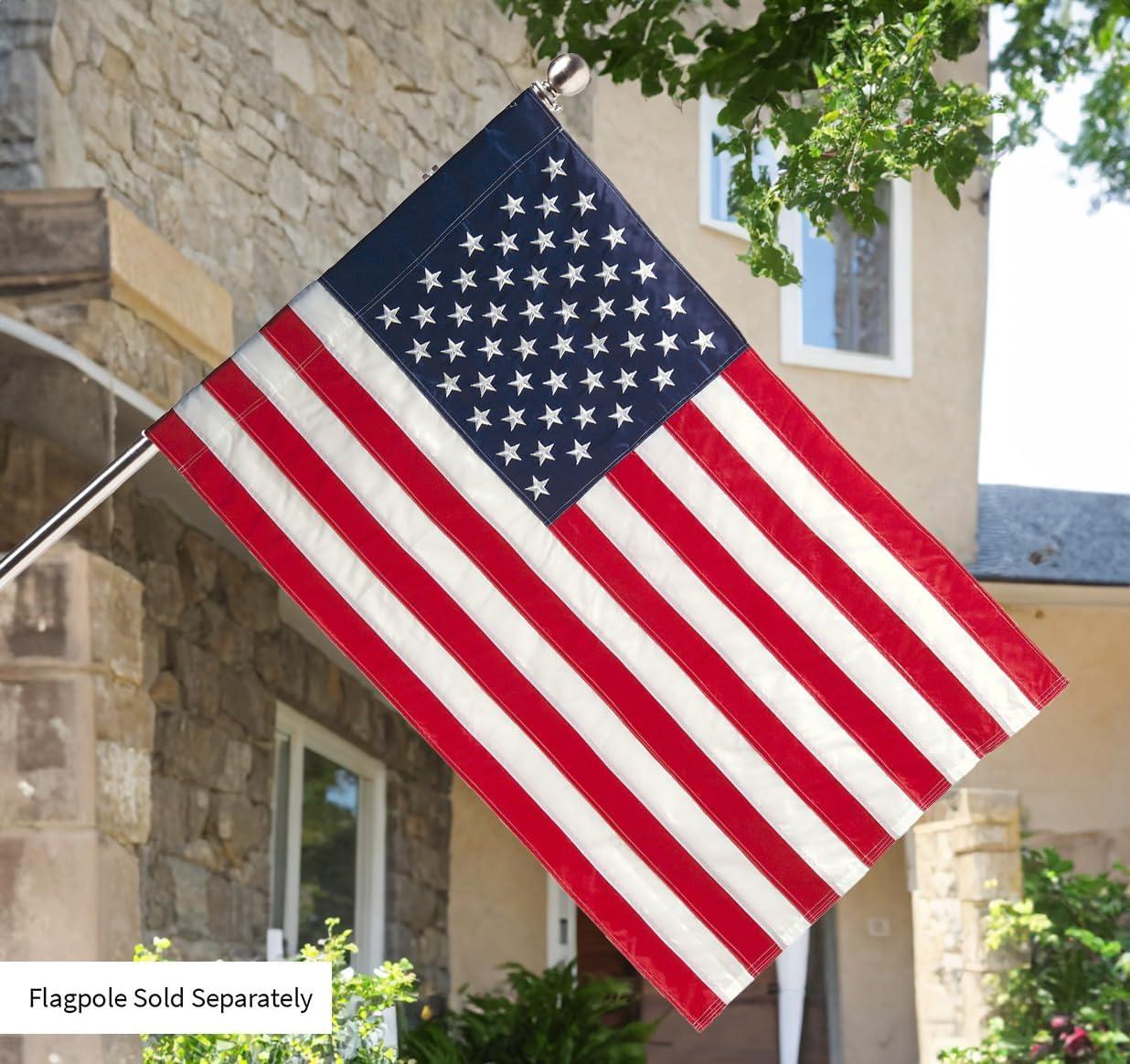 Estate Size Heavy Duty American Flag with Embroidered Stars