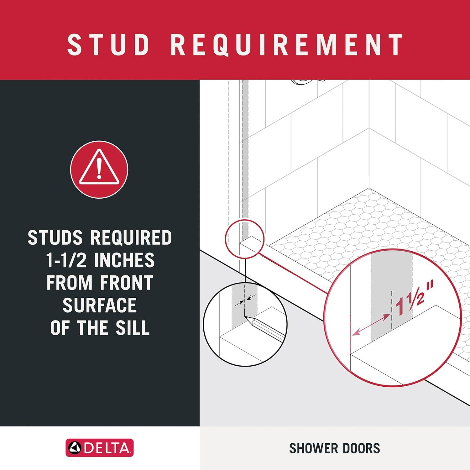 Delta Sdes860-R Commix 76" High X 60" Wide Sliding Frameless Shower Door - Nickel