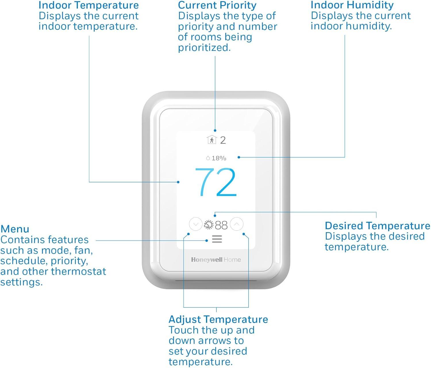 Honeywell T9 Smart Programmable Touch-Screen Wi-Fi Thermostat White