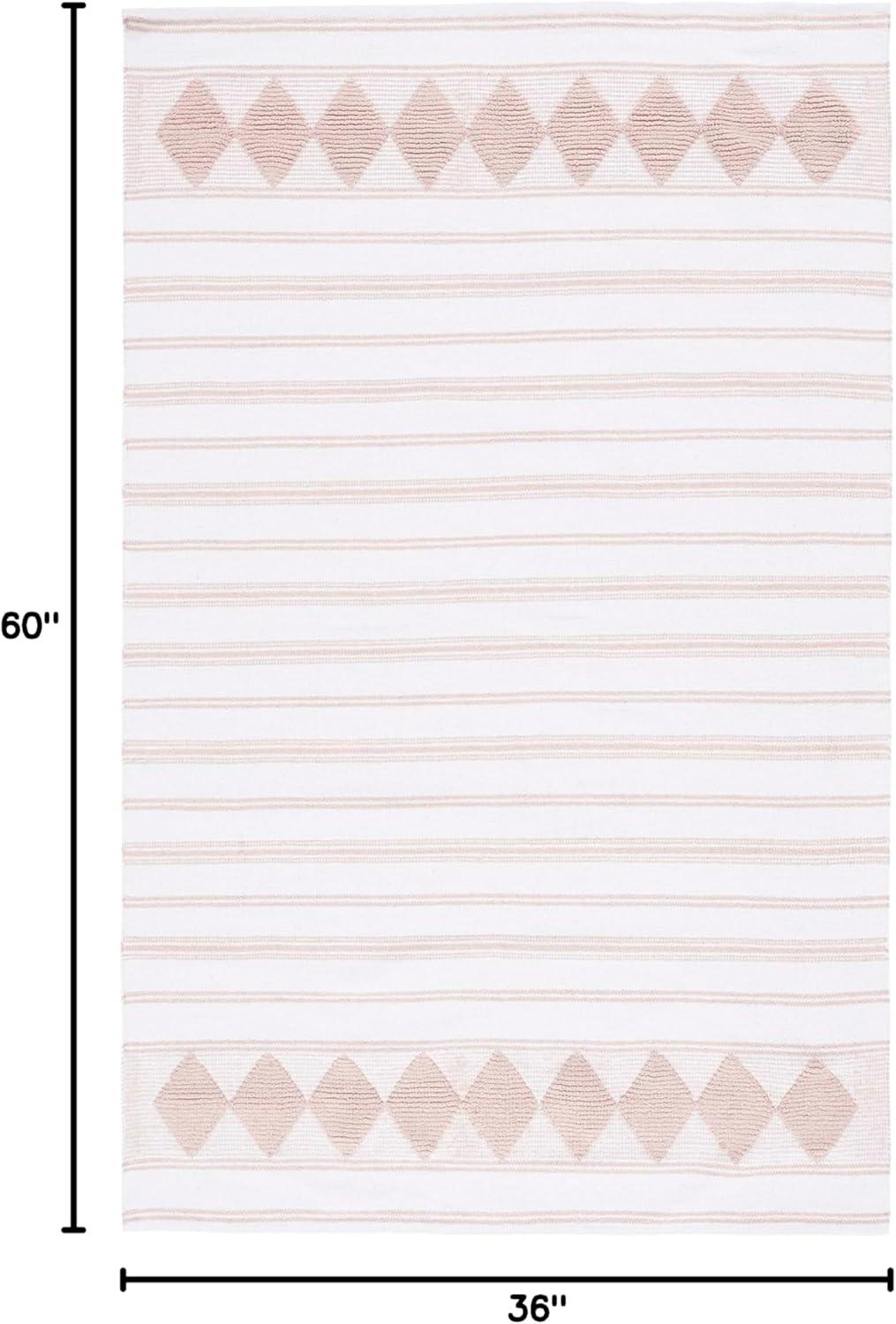 Montauk MTK708 Hand Woven, Flat Weave Indoor Accent Rug - Pink/Ivory - 3'x5' - Safavieh