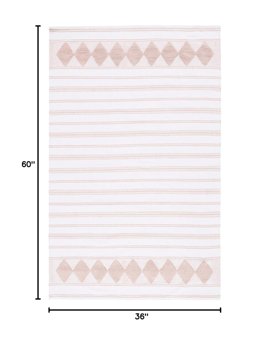 Montauk MTK708 Hand Woven, Flat Weave Indoor Accent Rug - Pink/Ivory - 3'x5' - Safavieh