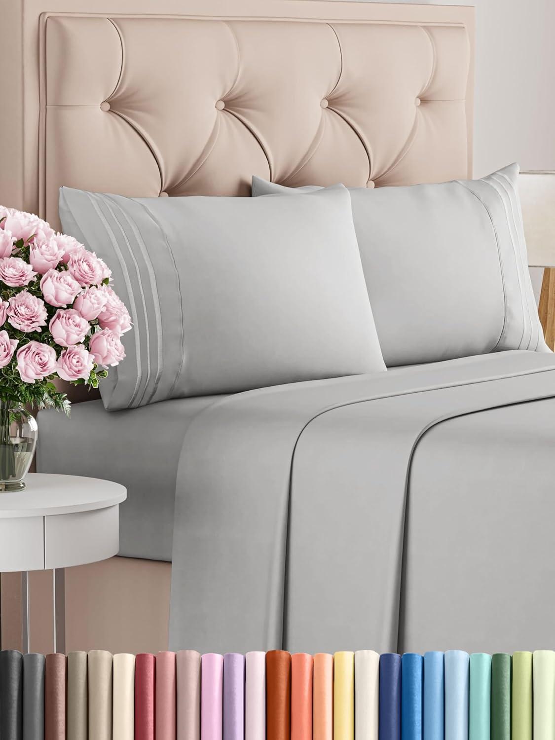 CGK Linens 4 Piece Sheet Set Premium Cooling, Soft & Wrinkle Free Sheet Set