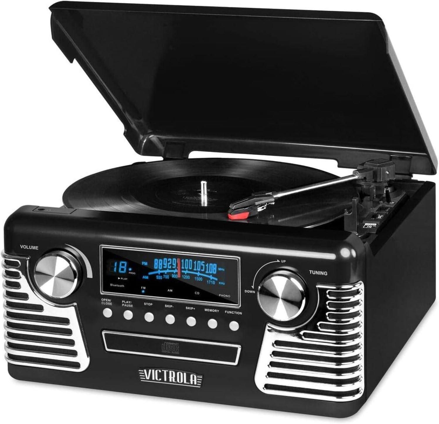 Victrola Retro 3-Speed Bluetooth Record Player - Black