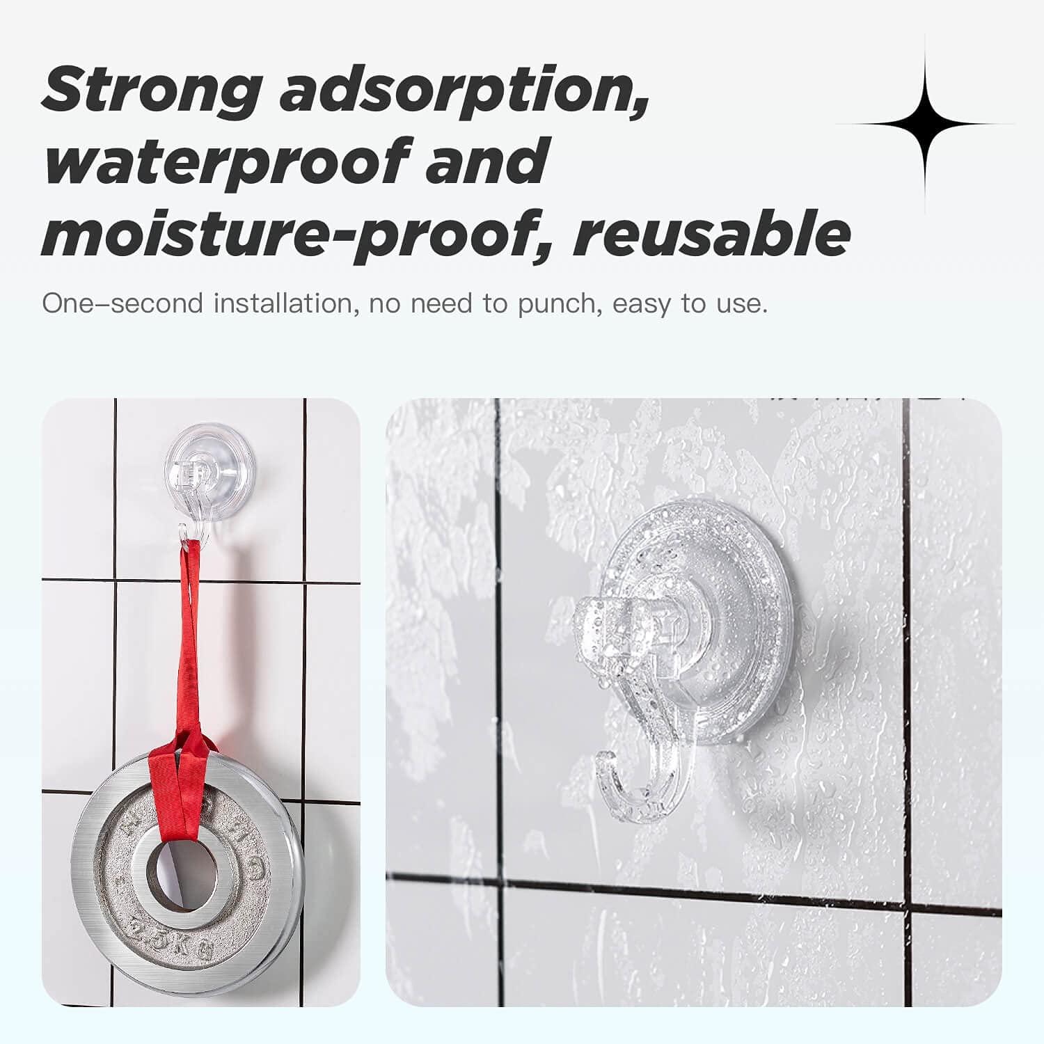 Clear Heavy Duty Double Suction Cup Hook