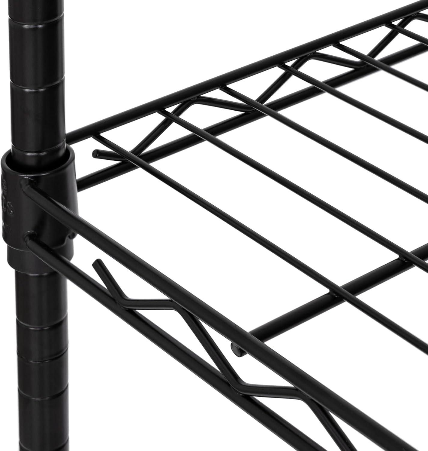 Seville Classics 5-Tier Steel Wire Shelving with Wheels, 30" W x 14" D x 60" H, Black