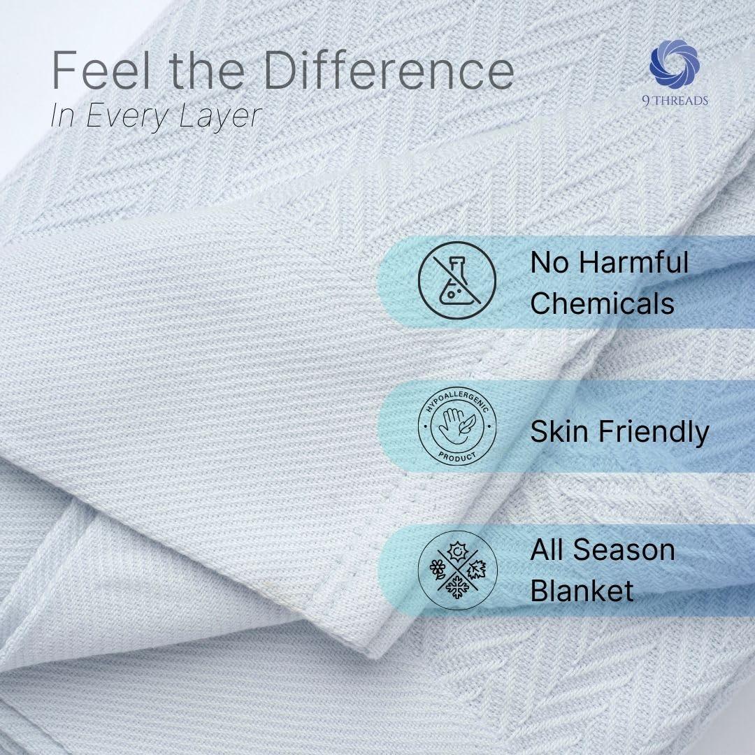 Eddie Bauer Herringbone Cotton Reversible Blanket
