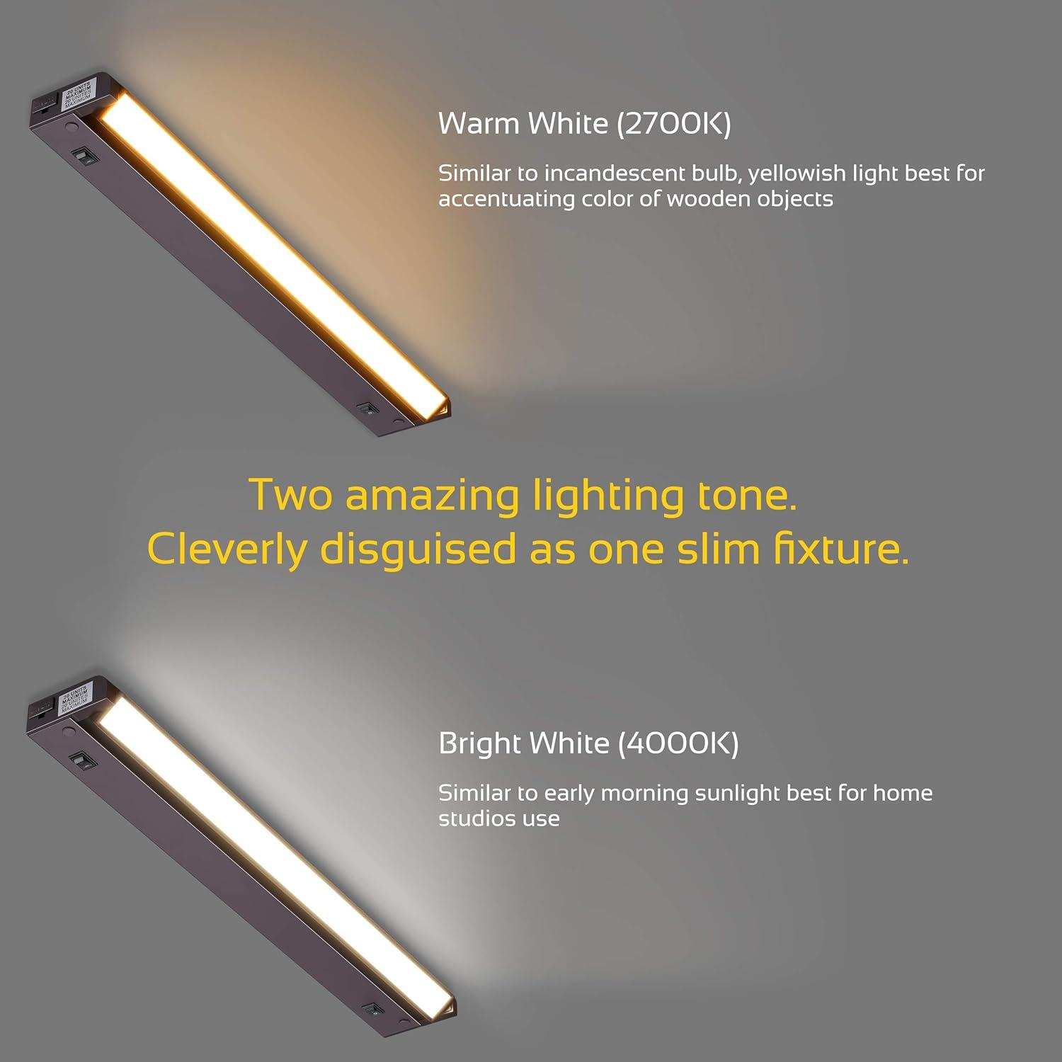 Inlight Swivel LED Under Cabinet Lighting,selectable12‘’/16‘’, 2700K/4000K, Plugged-In Only