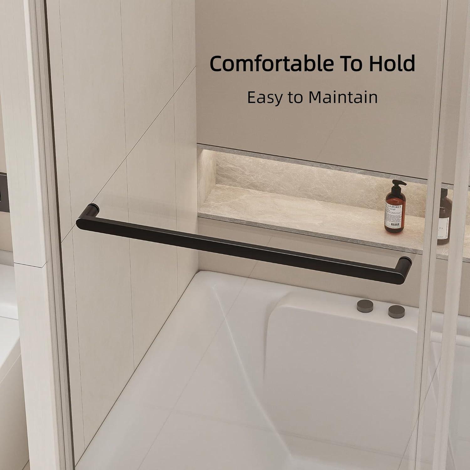56-60 In. X 76 In Double Sliding Shower Door, 5/16 In Clear Tempered Glass Easy-Clean Coating Chrome