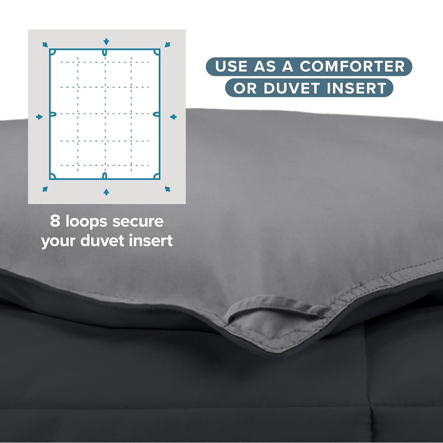 Bare Home Premium Ultra Soft Modern & Contemporary Box Stitch Comforter