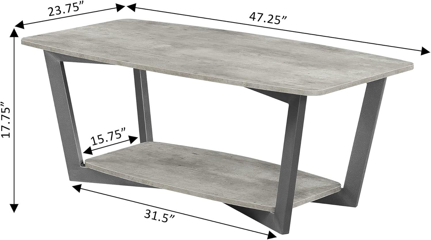 Convenience Concepts Graystone Coffee Table with Shelf, Faux Birch/Slate Gray