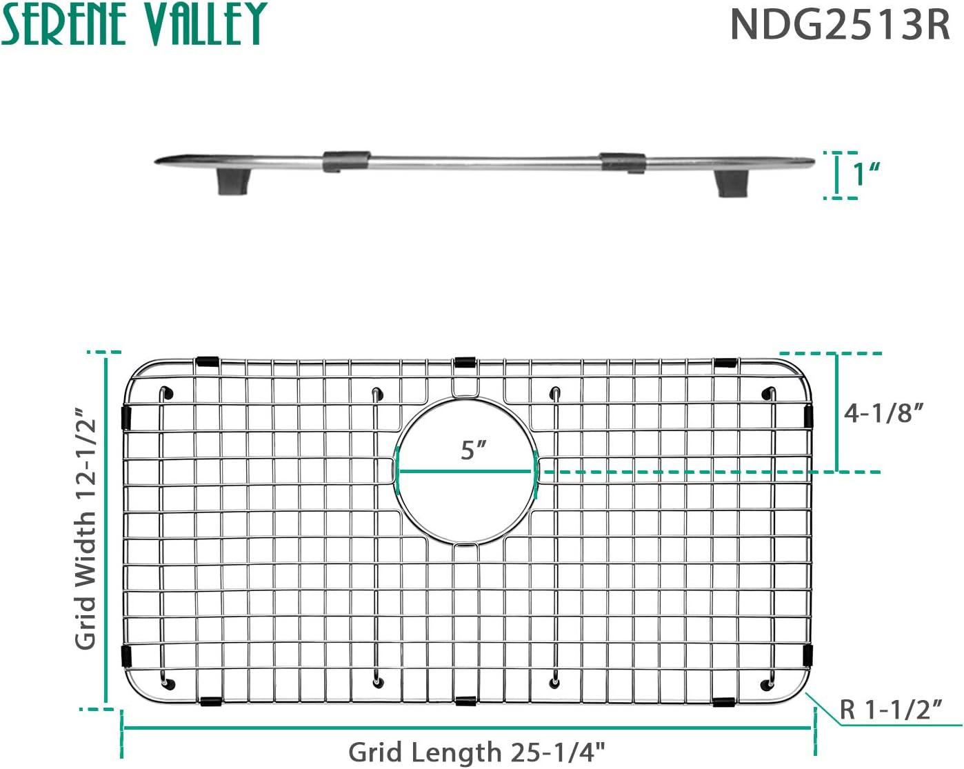 25.24" x 12.48" Stainless Steel Sink Grid with Rear Drain