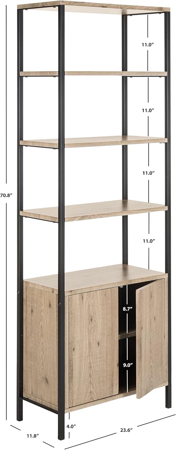 Natasha Etagere - FOX4273 - Oak/Black - Safavieh Couture