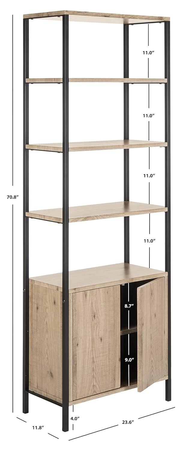 Natasha Etagere - FOX4273 - Oak/Black - Safavieh Couture