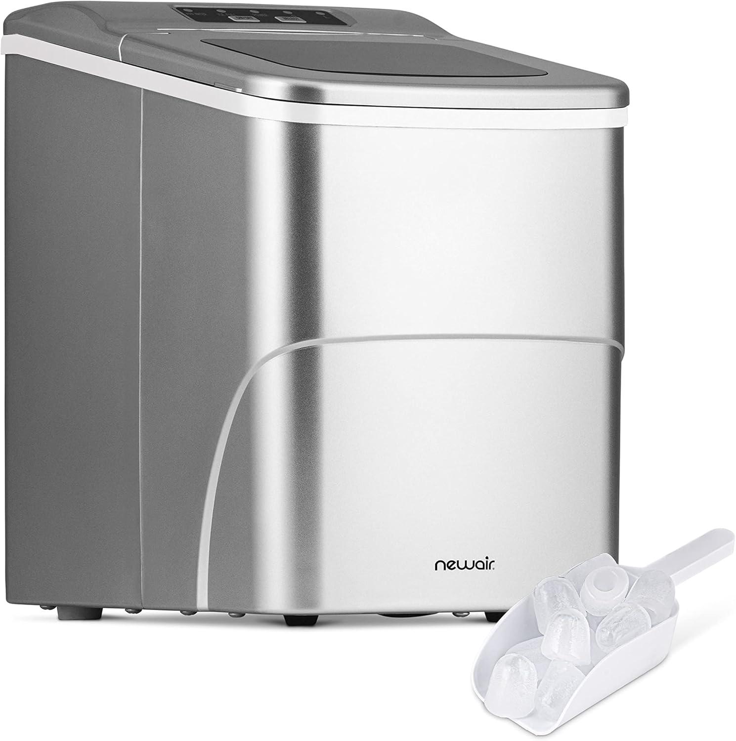 Newair 26 lb Silver Portable Countertop Ice Maker